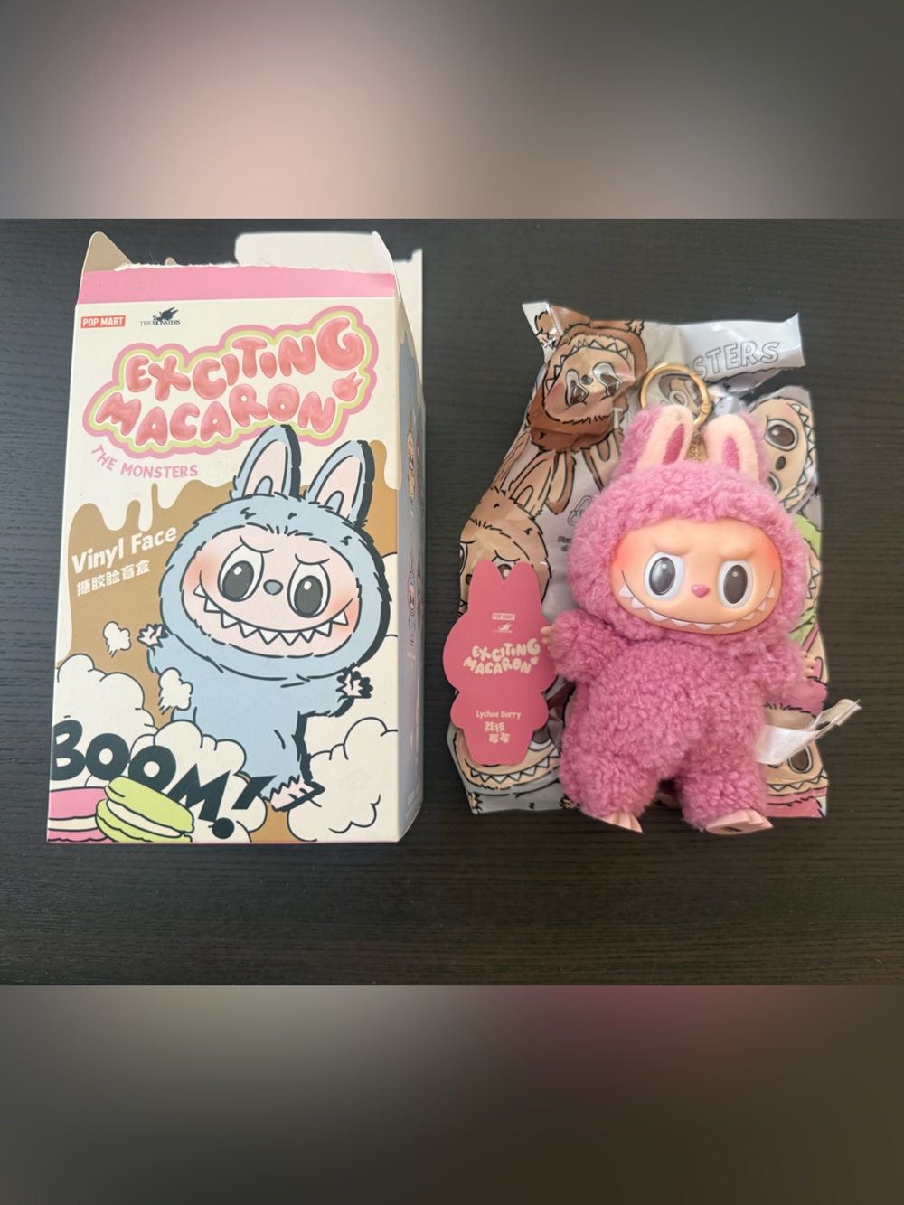 Authentic POP MART Labubu Lychee Berry
 (Pink V1) The Monsters Exciting Macaron